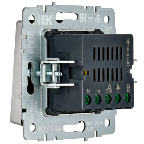 Кнопка звонка BRITE 10А ВС10-1-9-БрА для отелей с индик. механизм алюм. IEK BR-V14-2-10-K47 фото 3