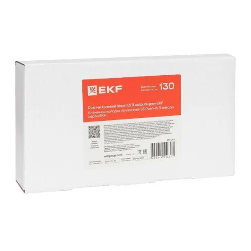 Колодка клеммная пружинная 1.5 Push-in 3 вывода сер. EKF PIT-1.5-3 фото 10