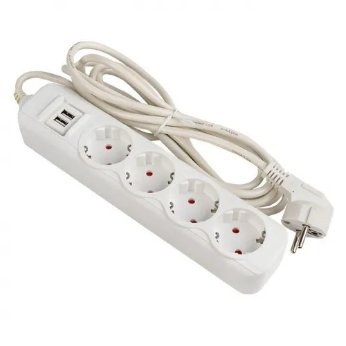 Удлинитель 4х2м 16А IP20 Эксперт 3.5кВт 2хUSB 2.1А ПВС 3х1 PROxima EKF UBA16-2USB-4-02i фото 4