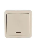Выключатель 1-кл. 1п ОП Viola 10А IP20 с подсветкой крем. LEZARD 751-0300-111