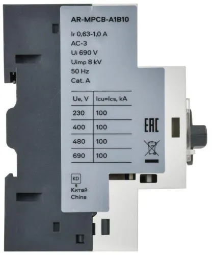 Выключатель автоматический защиты двигателя A1 GV2P 0.63-1А ARMAT IEK AR-MPCB-A1B10 фото 3