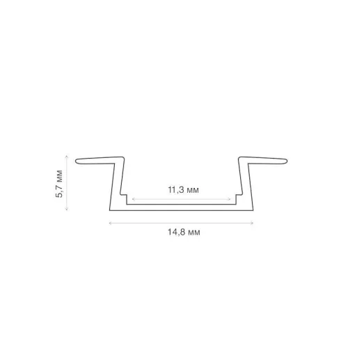 Комплект врезного алюм. профиля с рассеив. 22х6мм 1м роз. золото Rexant 146-405-3 фото 3