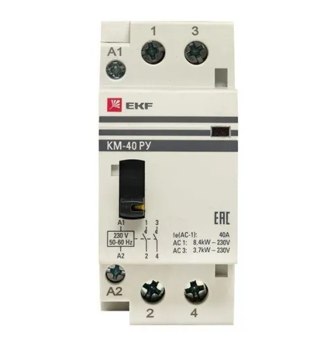 Контактор модульный КМ РУ 63А 2NO (2 мод.) PROxima EKF km-2m-63-20 фото 2