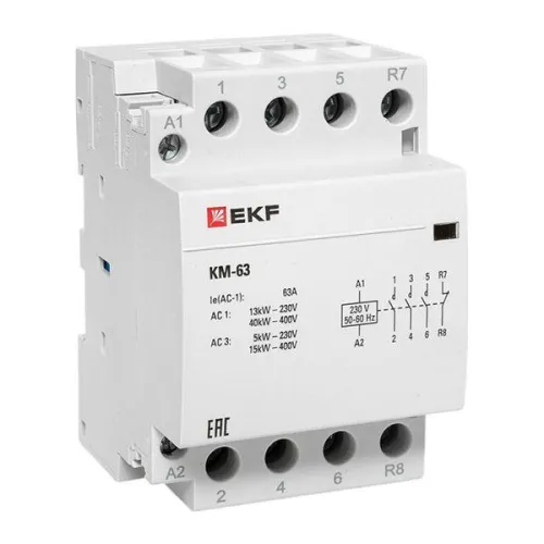 Контактор модульный КМ 63А 3NО+NC (3 мод.) EKF km-3-63-31