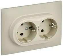 Розетка 2-м SKANDY 16А с заземл. защ. шторки в сборе SK-R07B беж. IEK SK-R24-16-K10-F