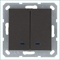 Выключатель 2-кл. 10А IP20 с подсветкой механизм мокко Jasmart G3023NZ