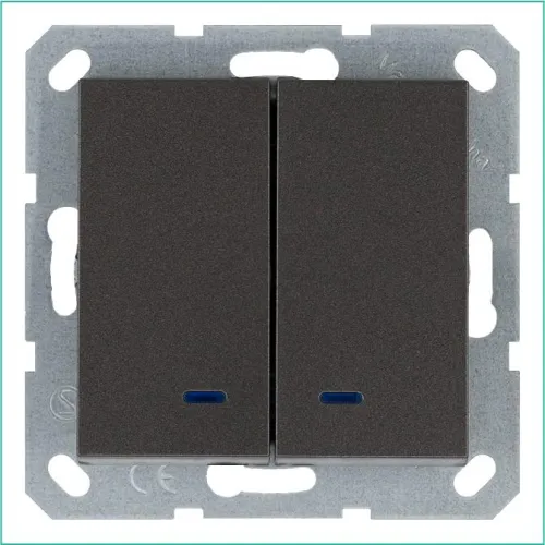 Выключатель 2-кл. 10А IP20 с подсветкой механизм мокко Jasmart G3023NZ