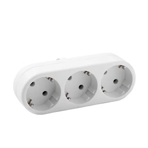 Разветвитель 3-м с заземл. 16А 3500Вт 250В плоский бел. DОМТОК 2656 фото 4