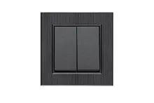 Выключатель 2-клав. Karea LINE STAR дым. металлик Makel 86050003