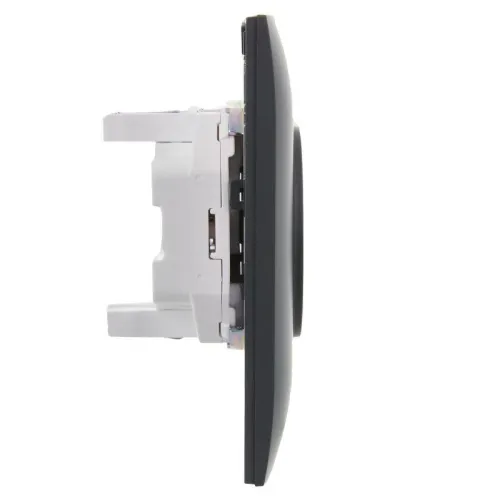 Розетка 2-м SKANDY 10А без заземл. без защ. шторок в сборе SK-R10G графит IEK SK-R20-10-K53-F фото 4