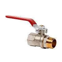 Кран шаровой ручка рычаг латунь внутр./наружн. резьба 1/2дюйм PN25 никель (инд. упак.) RTP 34886