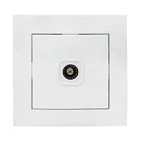 Розетка телевизионная TV 1-м Валенсия 5-862МГц 75Ом бел. PROxima EKF EWA00-027-10