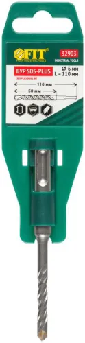 Бур по бетону SDS PLUS с двойн. резьбой 6х110мм FIT 32903 фото 3
