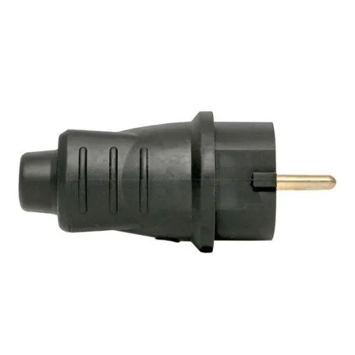 Вилка прямая 16А 2P+PE 230В IP44 каучук черн. EKF RPS-011-16-230-44 фото 4