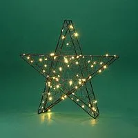 Фигура Металлическая 3D "Звезда" 35см питание 3хAA (не в компл.) тепл. бел. Neon-Night 513-706