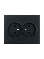 Розетка 2-м СП VESNA без заземл. ПБТ черн. бархат LEZARD 742-4200-128B
