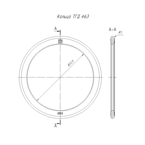 Кольцо уплотнительное для двустенной трубы d63мм Промрукав PR13.02762 фото 2