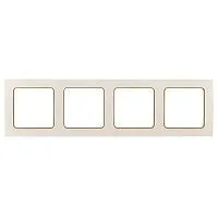 Рамка 4-м Стокгольм бел. с линией цвета шампань PROxima EKF EAM-G-303-20