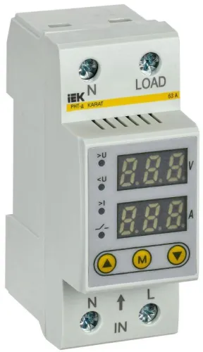 Реле напряжения и тока РНТ-д 1ф 36мм 63А KARAT IEK IVC21-1-63