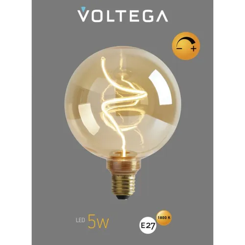 Лампа светодиодная филаментная Loft 271 G125 5Вт 1800К E27 DIM Voltega 8558 фото 8