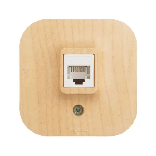 Розетка телефонная 1-м ОП Quteo RJ11 дерево IEK 782274 фото 2