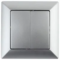 Выключатель 2-кл. СП Solo 4-104-03 10А 250В IP20 алюм. Intro Б0053587