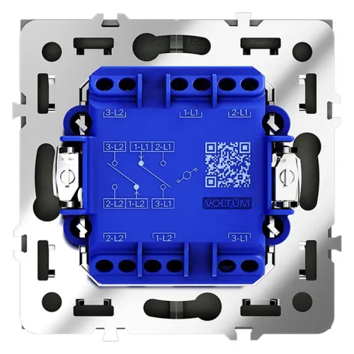 Переключатель проходной 2-кл. СП S70 10А механизм черн. матов. Voltum VLS020308 фото 4