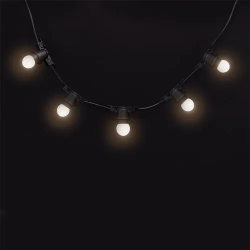 Гирлянда уличная "Белт-лайт" PBL-S40/L24+1.5 Black E27 IP65 24м 40ламп 1.5м шнур соедин. в линию max750Вт (лампы не в компл.; возможно использов. с фитолампами в теплице) Pro JazzWay 5058255 фото 3