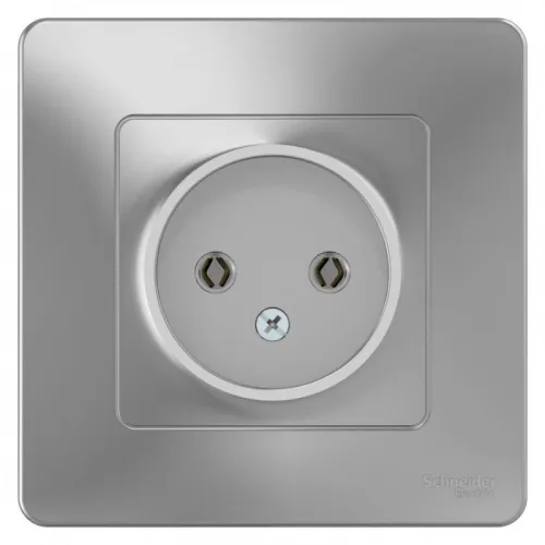 Розетка 1-м СП Blanca 16А IP20 250В без заземл. без защ. шторок алюм. SE BLNRS000013 фото 3