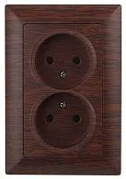 Розетка 2-м СП Solo 4-204-10 16А 250В IP20 без заземл. венге Intro Б0053672