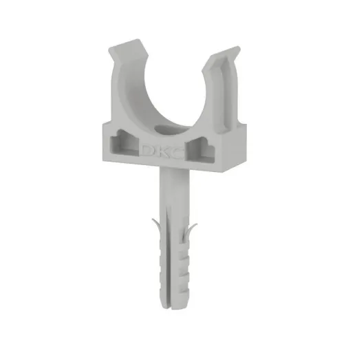 Держатель для труб (клипса) d20мм с защелкой и дюбелем DKC 51320 фото 2