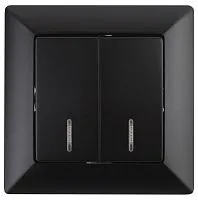 Выключатель 2-кл. СП Solo 4-105-05 10А 250В IP20 с подсветкой Solo антрацит Intro Б0053597