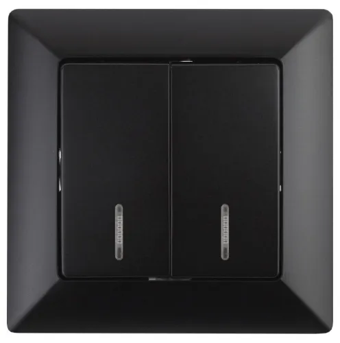 Выключатель 2-кл. СП Solo 4-105-05 10А 250В IP20 с подсветкой Solo антрацит Intro Б0053597