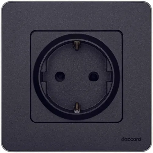 Розетка 1-м СП Inspiria 16А IP20 250В 2P+E защ. шторки немецк. стандарт механизм антрацит IEK 673733 фото 2