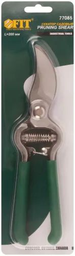 Секатор режущие кромки внахлест усиленная пружина цельнокованый ПВХ ручки 200мм FIT 77085 фото 3