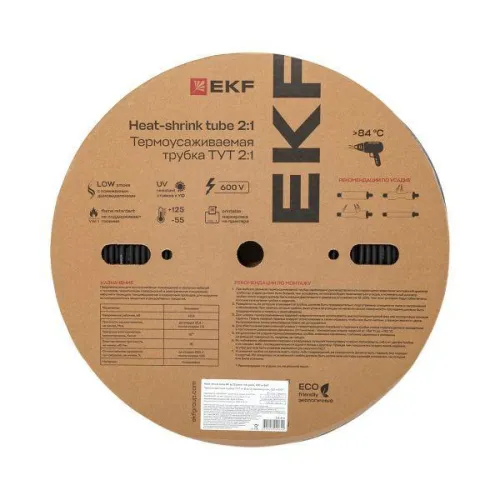Трубка термоусадочная ТУТ нг 6/3 черн. (уп.100м) EKF tut-6-b фото 4