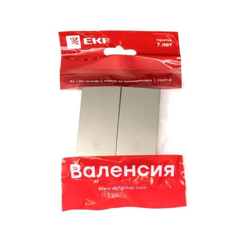 Панель лицевая Валенсия для 2-кл. выключателя проходного 10А кашемир PROxima EKF ESV10-L-027-40 фото 3