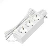 Удлинитель 3х3м с заземл. 10А IP20 2.2кВт ПВС 3х0.75 бел. DOMTOK 2375