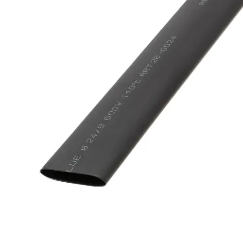 Трубка термоусадочная двустенная клеевая 24/8 (3:1) черн. 1м Rexant 26-0024