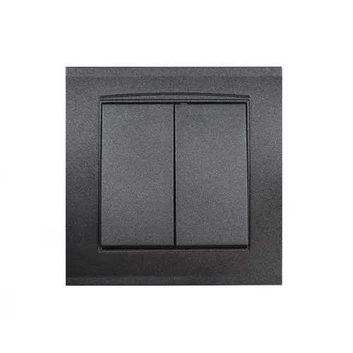 Выключатель 2-кл. СП Бриллиант 10А IP20 в сборе графит Universal 7947403-Gr