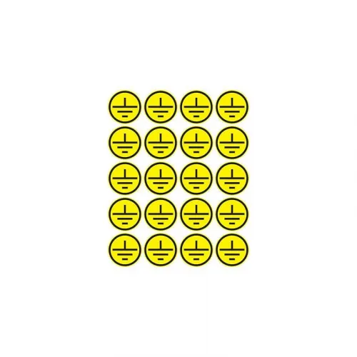 Наклейка знак электробезопасности "Заземление" d20мм (20шт на листе) Rexant 56-0010