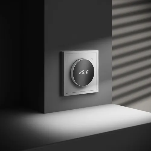 Терморегулятор электронный S70 с индикацией и датчиком для теплого пола механизм бел. матов. Voltum VLS070102 фото 5