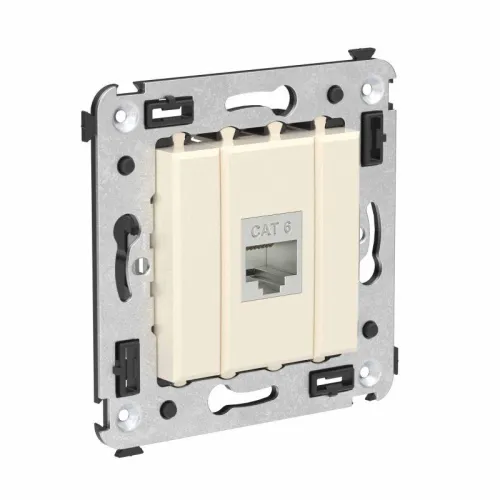 Розетка компьютерная 1-м СП Avanti "Ванильная дымка" RJ45 кат.6 без шторок экранир. механизм DKC 4405793 фото 2