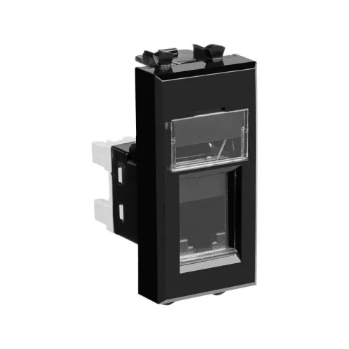 Розетка телефонная 1мод. Avanti "Черный квадрат" RJ12 модульная DKC 4402311 фото 2