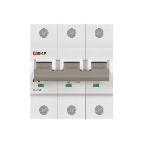 Выключатель автоматический 3п C 10А 15кА ВА 47-125 PROxima EKF mcb47125-3-10C фото 3