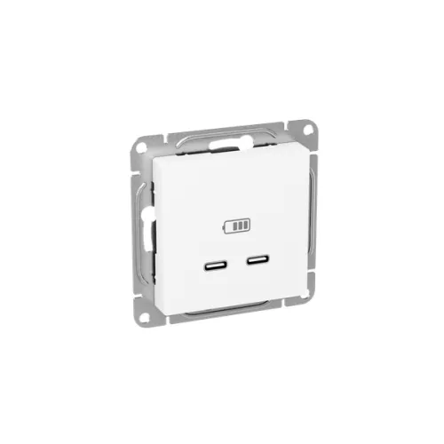 Розетка 2-м СП Эпика USB-C механизм бел. EKF UP1-SOW-2USBC фото 2