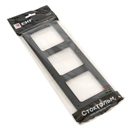 Рамка 3-м Стокгольм черн. PROxima EKF EAM-G-302-30 фото 3