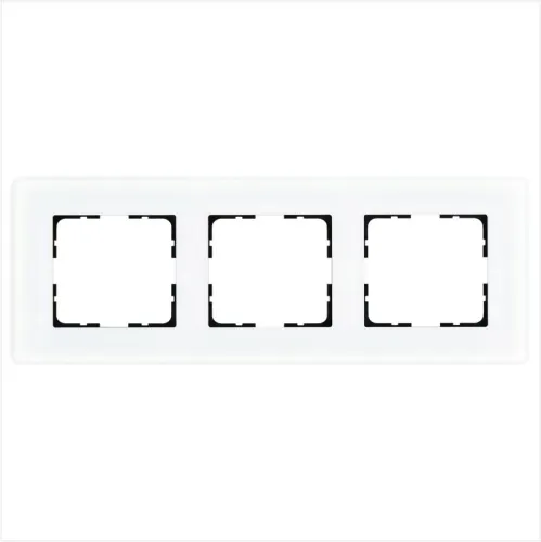 Рамка 3-м G-Glass закругленная стекло матов. бел. Jasmart G1003GW-RM