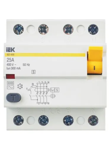 Выключатель дифференциального тока (УЗО) 4п 25А 300мА тип ACS ВД1-63S KARAT IEK MDV12-4-025-300 фото 8