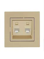 Розетка компьютерная двойн. VESNA зол. LEZARD 742-3688-141